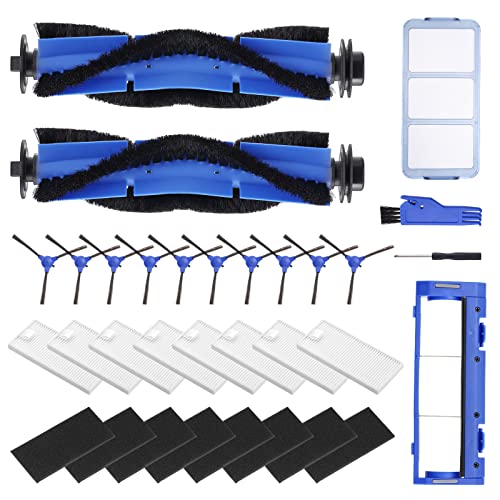 Kit de 24 Piezas para Cecotec Conga 990 1090 1990 1790 1099 1760 1970 Robot Aspirador con Cepillos laterales, Filtros, Protector de Cepillo de Rodillo, Cepillo Principal
