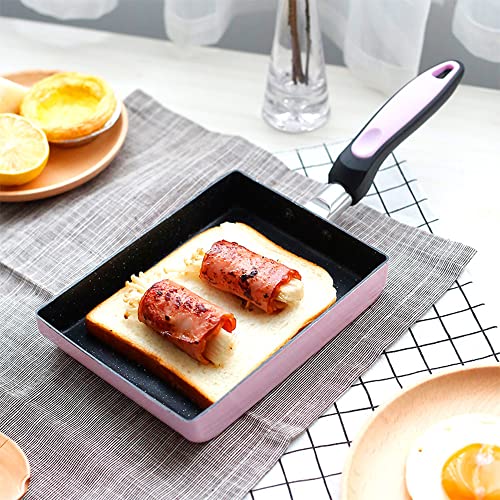 Dasing Tamagoyaki - Sartén japonesa para tortillas o crepes (forma cuadrada, revestimiento antiadherente, para hacer tortillas o crepes, color rosa)
