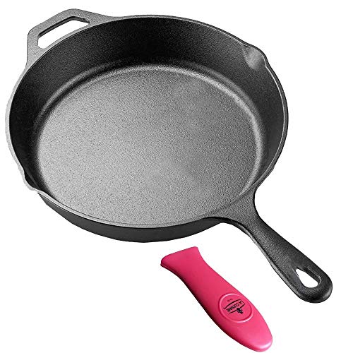 La Cuisine 63800 Sartén de hierro fundido con tapa antideslizante, 12