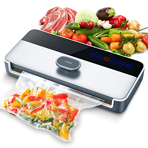 5 en 1 Envasadoras al Vacío Automática, Succión de -80 kPa, Mantener la Comida Fresca, Operación de una Tecla, Modo de Alimentos Húmedos y Secos