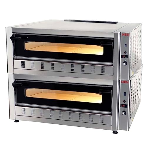 MBH - Horno industrial para 12 pizzas a Gas. Horno de pizza profesional 2 pisos para hostelería - MADE IN EUROPE