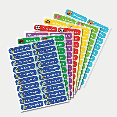 Etiqueta textil para ropa personalizadas con 1 línea de texto para marcar todas las prendas de los niños para el cole o la guardería 48 unidades