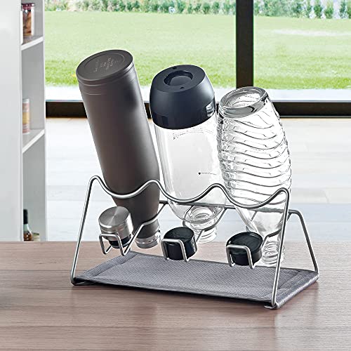 Metaltex SODATEX Escurre Botellas, Acero, Gris, 30x17x14