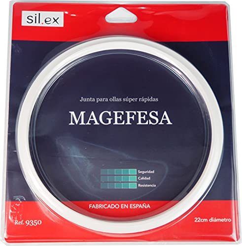 SF SANFOR Junta de Goma de Sellado para Tapa rápida Adaptable a Olla a presión Magefesa | Silicona | Blanca | 22 x 22 x 2 cm