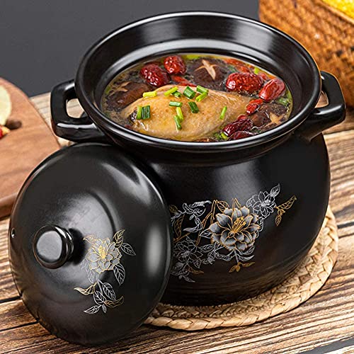 ZHEYANG Cazuelas de Barro Cazuelas Induccion Barro Olla para estofado, Olla de cerámica, Olla de Arcilla, Antiadherente, Olla de cerámica para el hogar, Ideal para Cocina clásica