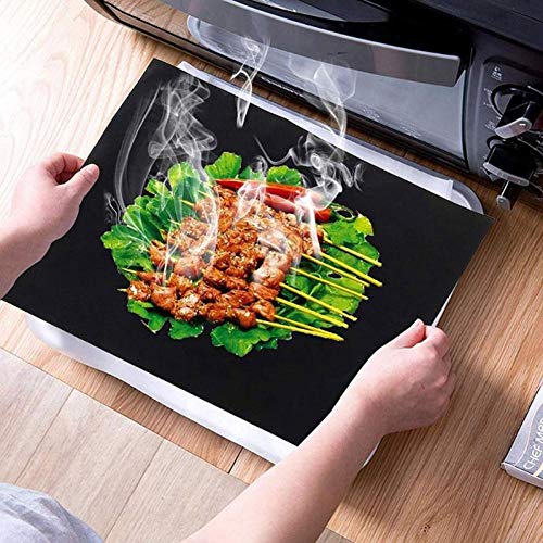 PKYGXZ 3Pcs 40x50cm Parrillas para Parrilla BBQ Teflón no tóxico Resistencia al Calor Almohadillas de Cocina Parrilla Reutilizable Accesorios de Barbacoa antiadherentes