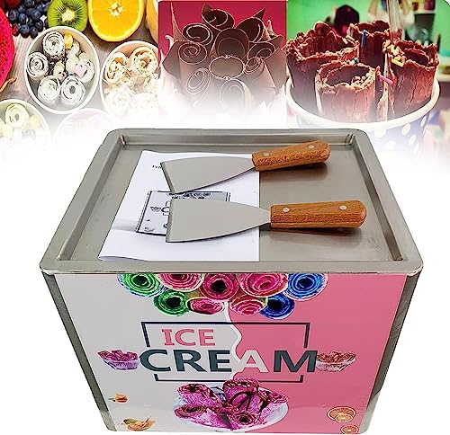 Máquina para Hacer Rollos de Helado Frito, sartén tailandesa pequeña, Helado Enrollado, máquina para Hacer Rollos de Helado de Yogur Frito, electrodomésticos, 37x28x29cm