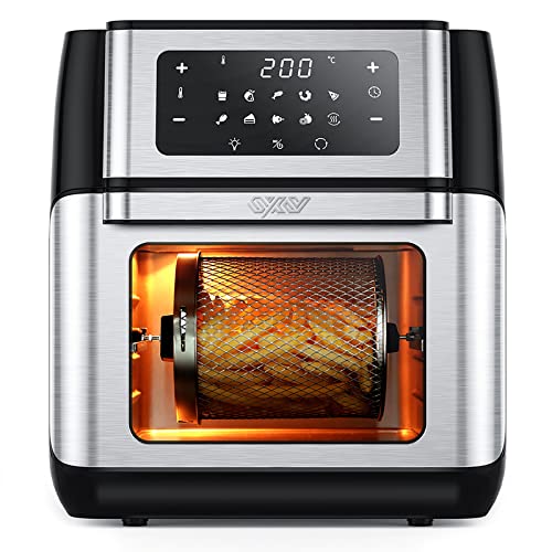 Innsky Freidora sin Aceite 10L, 1500W Freidora Aire con 10 Programas, Air Fryer con 6 Accesorios, Horno Aire Caliente, Deshidratar, Pantalla LED Táctil, Temporizador, con Recetas
