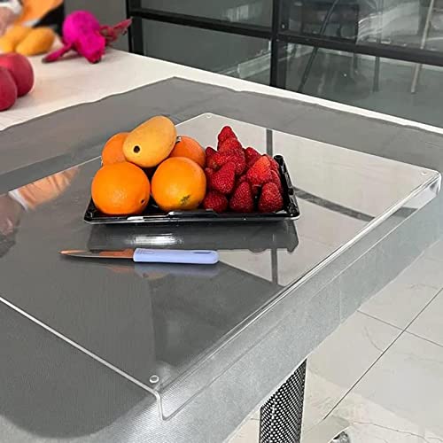 Tablas de cortar acrílicas para cocina | Tablas cortar transparente acrílico con labio | Tabla cortar acrílica antideslizante para cocina restaurante | 45x40cm