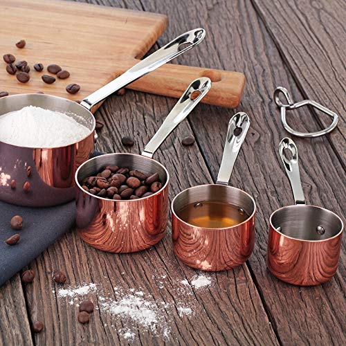 Yqs Cazo Pequeño crisol de Cobre cocinar la Pieza de Mano Arena Olla de Cobre Acero Inoxidable Chapado en Oro Rosa Olla Olla pequeña Jugo cui Placa de Hierro Olla Leche (Color : 240ml)
