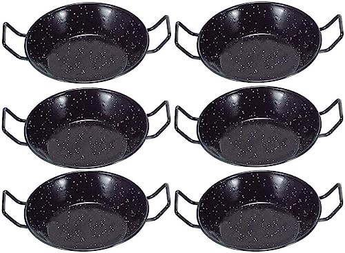 ( Pack 6 Sartenes ) / Paella 14cm honda / Sartén Honda Con Asas / Sartén de Cocina mini / Sartén Acero Inox Cocina