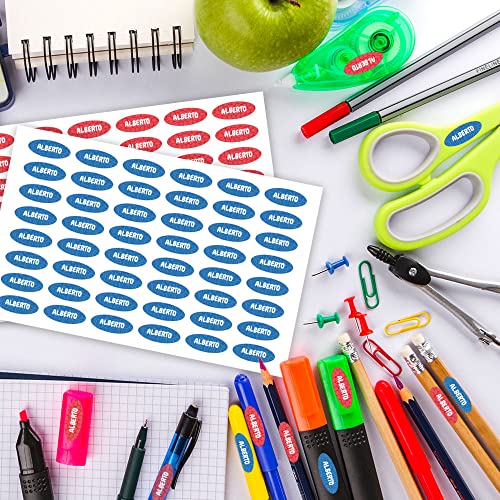 ETIQUETAS PEGATINAS ADHESIVAS REDONDAS CON LAMINADO PROTECTOR PERSONALIZADAS MARCAR TODO TIPO DE OBJETOS LIBROS, FIAMBRERAS, TUPPER, BOTELLAS,LAPICES COLEGIO Y GUARDERÍA TAMAÑO 3 X 1,2 CM (48)